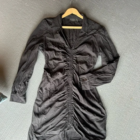 Storets Black Ruched Midi Dress - Picture 1 of 14